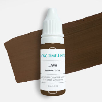 Lava - ciepły, nieorganiczny pigment do brwi w odcieniu średniego szaro-brązu 10m.